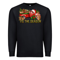 Black Tis' The Season Christmas Truck Premium Sweatshirt - BundleAndBundleShop