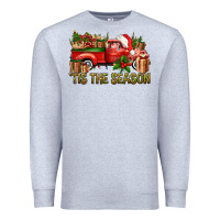 Heather Grey Tis' The Season Christmas Truck Premium Sweatshirt - BundleAndBundleShop