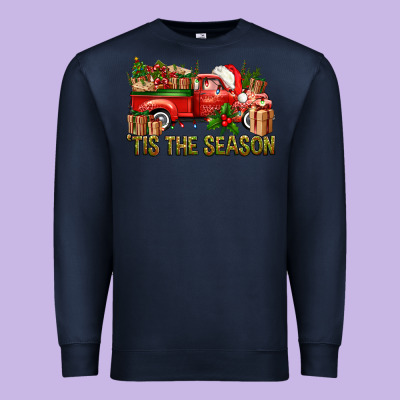 Tis' The Season Christmas Truck Premium Sweatshirt Designed By Bundleandbundleshop