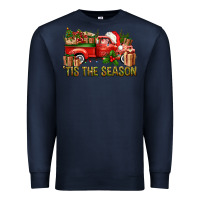 Navy Tis' The Season Christmas Truck Premium Sweatshirt - BundleAndBundleShop