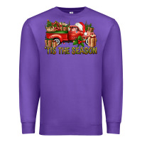 Purple Tis' The Season Christmas Truck Premium Sweatshirt - BundleAndBundleShop
