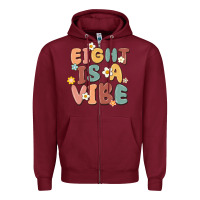 Burgundy eight is a vibe Zipper Hoodie - MaliasSmallBusiness
