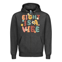 Charcoal Heather eight is a vibe Zipper Hoodie - MaliasSmallBusiness
