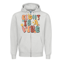 Dove Grey eight is a vibe Zipper Hoodie - MaliasSmallBusiness