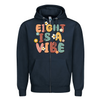 Navy eight is a vibe Zipper Hoodie - MaliasSmallBusiness