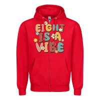 Red eight is a vibe Zipper Hoodie - MaliasSmallBusiness