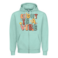 Seafoam eight is a vibe Zipper Hoodie - MaliasSmallBusiness
