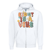 White eight is a vibe Zipper Hoodie - MaliasSmallBusiness