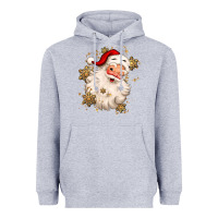 Heather Grey Christmas santa claus Heavyweight Hoodie - MaliasSmallBusiness