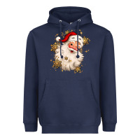 Navy Christmas santa claus Heavyweight Hoodie - MaliasSmallBusiness