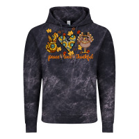Cloud Black Peace Love Thankful Vintage Hoodie - CowhideDigitalArt