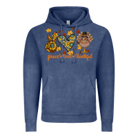 Vintage Denim Peace Love Thankful Vintage Hoodie - CowhideDigitalArt