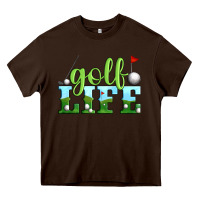 Chocolate Brown golf life Heavy Core Tee - Artiststas