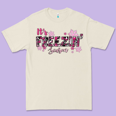 It's Freezin Season Pink Christmas Premium Tee Designed By Ranaportraitstore