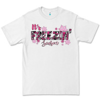 White It's Freezin Season Pink Christmas Premium Tee - RanaPortraitStore