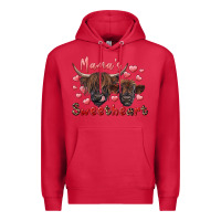 Cardinal mama's sweetheart highland cow and calf Premium Hoodie - RanaPortraitStore