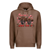 Chestnut mama's sweetheart highland cow and calf Premium Hoodie - RanaPortraitStore