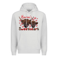 Dove Grey mama's sweetheart highland cow and calf Premium Hoodie - RanaPortraitStore