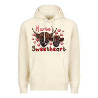 Sandshell mama's sweetheart highland cow and calf Premium Hoodie - RanaPortraitStore
