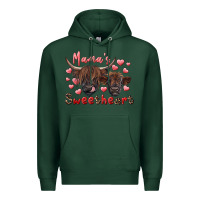 Sports Green mama's sweetheart highland cow and calf Premium Hoodie - RanaPortraitStore