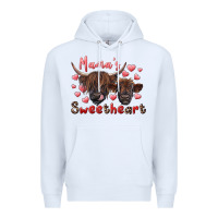 White mama's sweetheart highland cow and calf Premium Hoodie - RanaPortraitStore