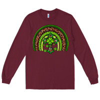 Burgundy Western Shamrock Cross Rainbow Long Sleeve Tee - Artiststas