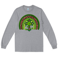 Heather Grey Western Shamrock Cross Rainbow Long Sleeve Tee - Artiststas