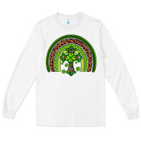 White Western Shamrock Cross Rainbow Long Sleeve Tee - Artiststas