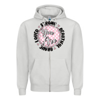Dove Grey you are strong Zipper Hoodie - MaliasSmallBusiness