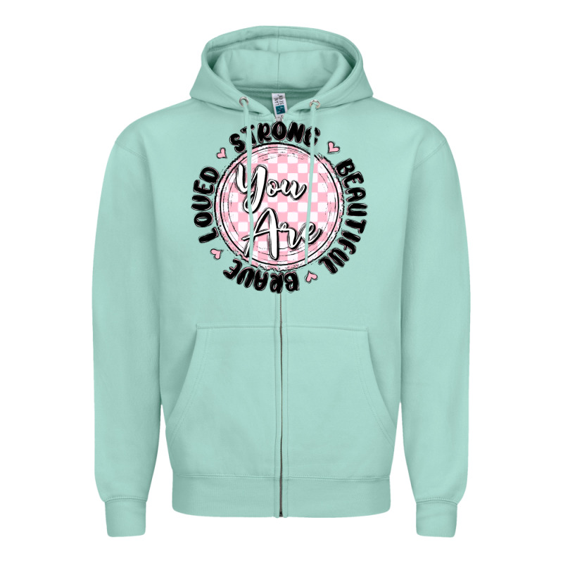 You Are Strong Zipper Hoodie by MaliasSmallBusiness | Teevron