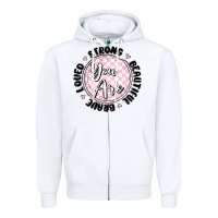 White you are strong Zipper Hoodie - MaliasSmallBusiness