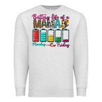 Oatmeal Heather Battery Life Of A Mama Premium Sweatshirt - BundleAndBundleShop