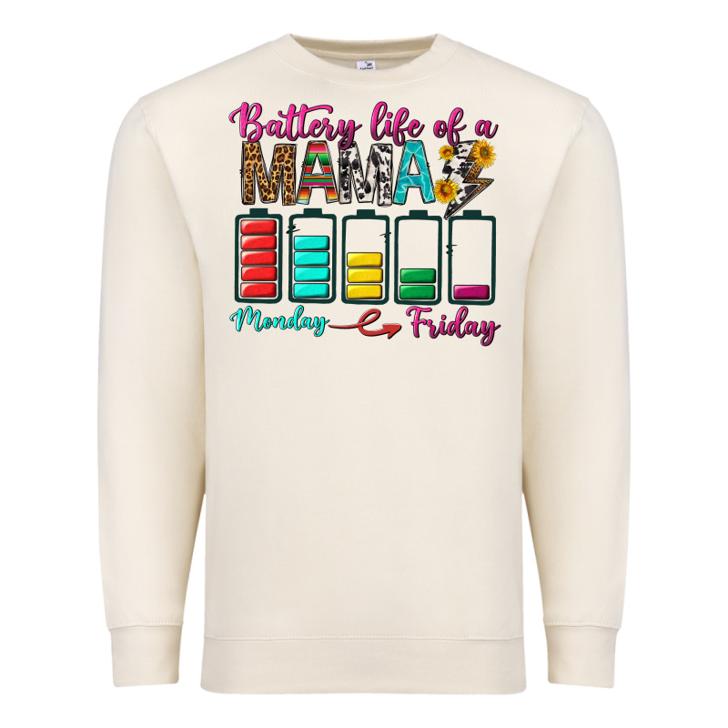 Battery Life Of A Mama Premium Sweatshirt by BundleAndBundleShop | Teevron