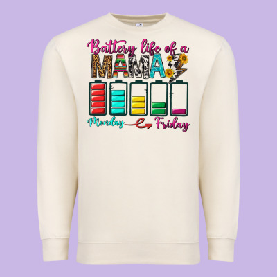 Battery Life Of A Mama Premium Sweatshirt Designed By Bundleandbundleshop