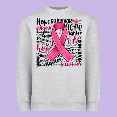 Breast Cancer Ribbon Heavyweight Sweatshirt Designed By Jahusdesignshop