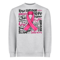 Heather Grey breast cancer ribbon Heavyweight Sweatshirt - JahusDesignShop