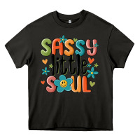 Asphalt sassy little soul smiley Heavy Core Tee - MaliasSmallBusiness
