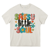 Cream sassy little soul smiley Heavy Core Tee - MaliasSmallBusiness