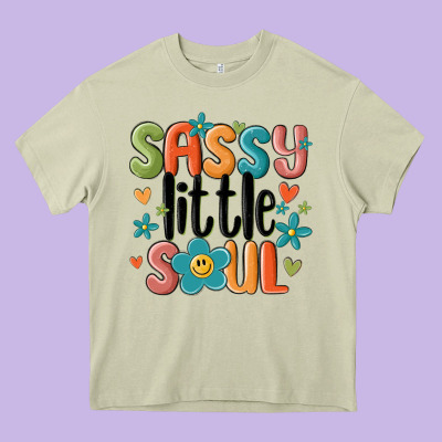 Sassy Little Soul Smiley Heavy Core Tee Designed By Maliassmallbusiness