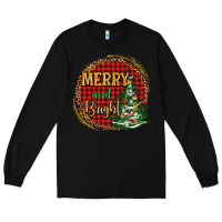 Black merry and bright christmas tree Long Sleeve Tee - AdoDesignShop