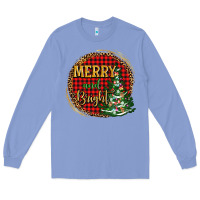 Colony Blue merry and bright christmas tree Long Sleeve Tee - AdoDesignShop