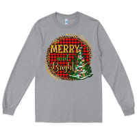 Heather Grey merry and bright christmas tree Long Sleeve Tee - AdoDesignShop