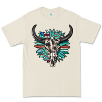 Bone western bull skull with sunflower and gemstone Premium Tee - texasbilliewilder