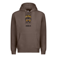 Coffee Yellow Glitter, Leopard Pattern Mom Skull Premium Hoodie - Bettercallsaul