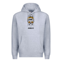 Heather Grey Yellow Glitter, Leopard Pattern Mom Skull Premium Hoodie - Bettercallsaul
