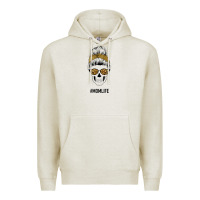 Oatmeal Heather Yellow Glitter, Leopard Pattern Mom Skull Premium Hoodie - Bettercallsaul