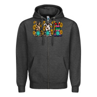 Charcoal Heather western bunny Zipper Hoodie - MaliasSmallBusiness
