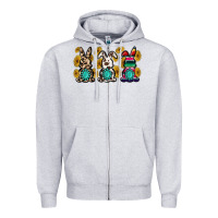 Heather Grey western bunny Zipper Hoodie - MaliasSmallBusiness