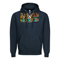 Navy western bunny Zipper Hoodie - MaliasSmallBusiness