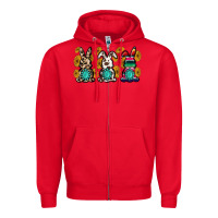 Red western bunny Zipper Hoodie - MaliasSmallBusiness